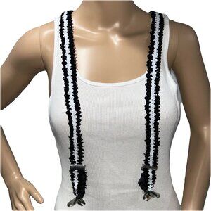 Black and White Sequined Suspenders